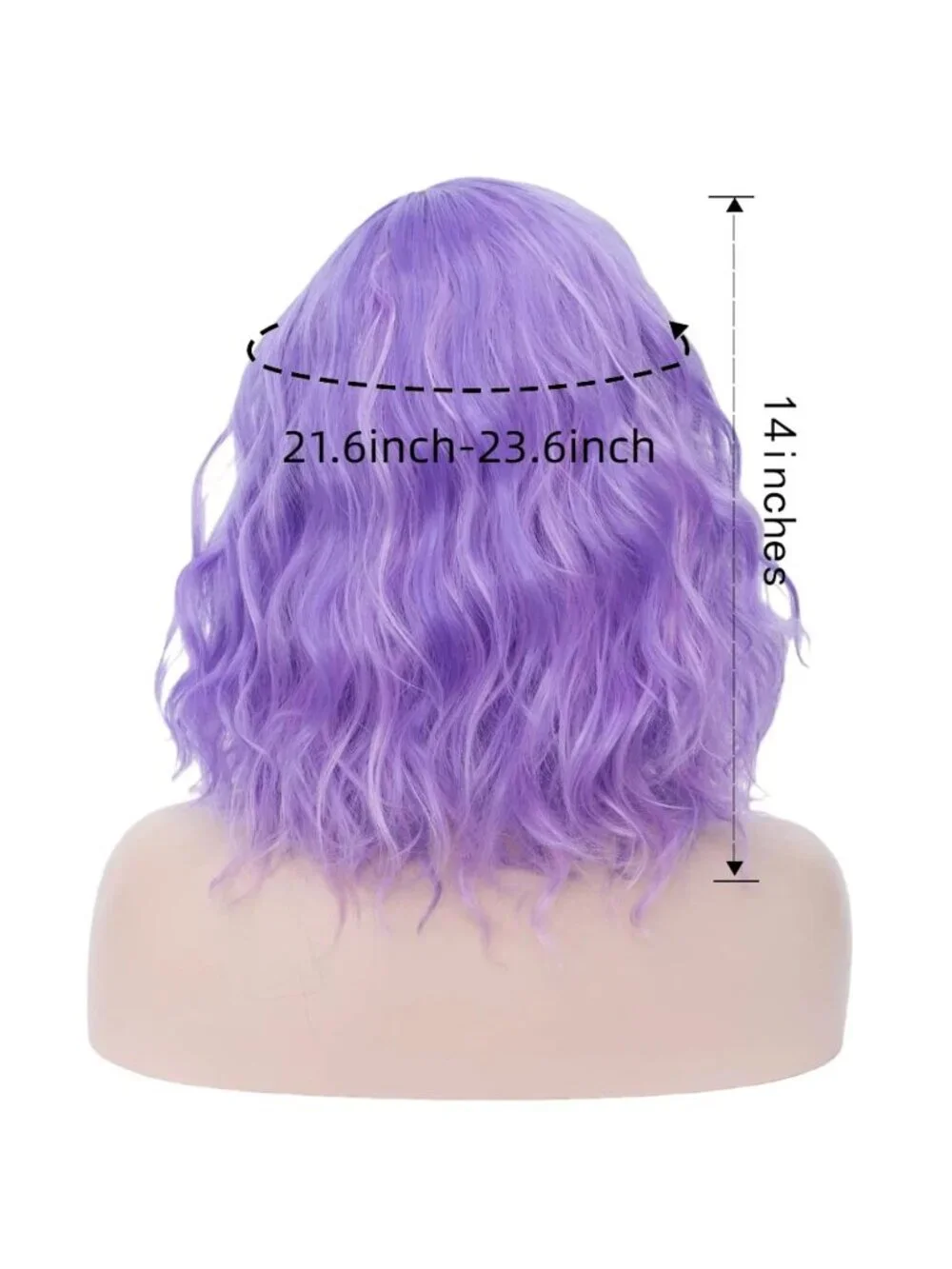 Women's Purple Wavy Curly Bob Heat Resistant Cosplay Halloween Party Wig